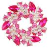 European and American Style Multi-Colored Floral Wreath Brooches, Fashionable Rhinestone Pins, Versatile and Elegant Suit Accessories