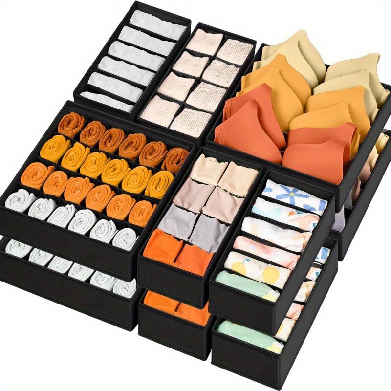Fabric Socks & Underwear Organizers,Foldable Closet Storage Box for Socks, Underwear, Ties - Bedroom & Home, Closet Organization