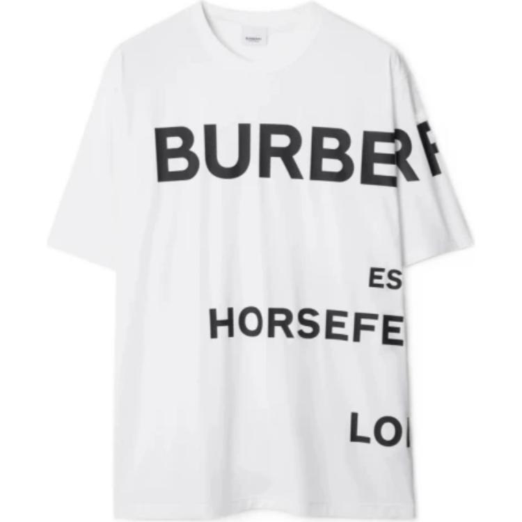 Burberry T-Shirts Men's White Crew Neck Moderate 80843321