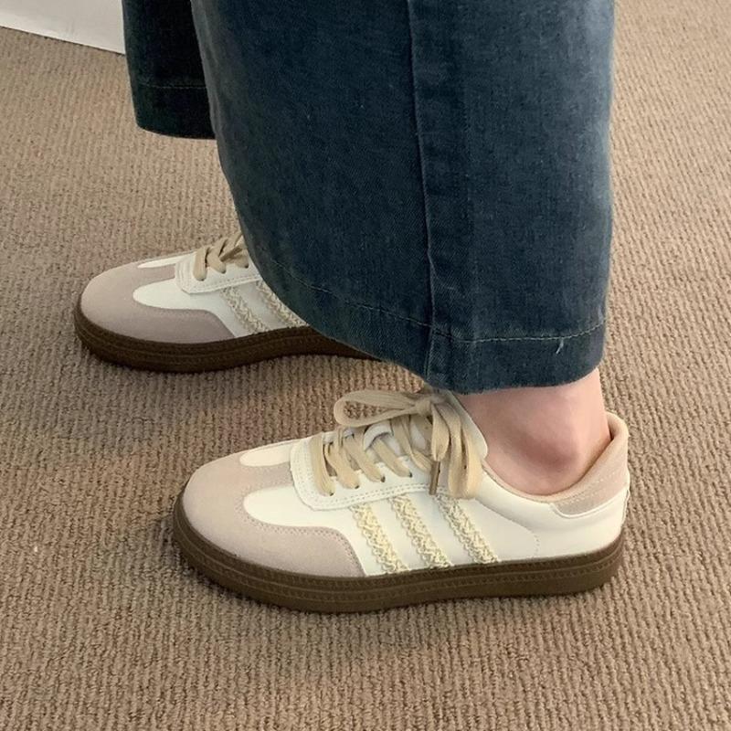 Lace Women's Shoes Summer New Spring and Autumn Flat-bottomed Versatile Casual Board Shoes Sports Shoes