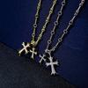 Double Cross Pendant Necklace for Women Girl Silver/Gold Metal Alloy Neck Chain Trend Fashion Necklace Jewelry Gift