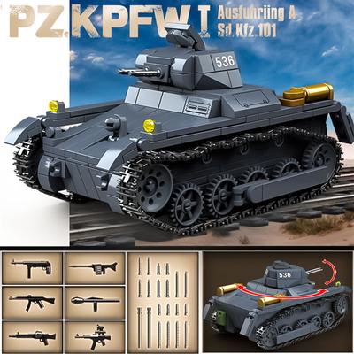 PZ.KPFW I 1 Armored Combat Vehicle Tiger World of Tanks Building Block Car Toy Model Birthday Gift Garage Kit