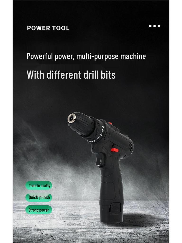 Multifunctional 21V Rechargeable Lithium Electric Drill & 12V Screwdriver