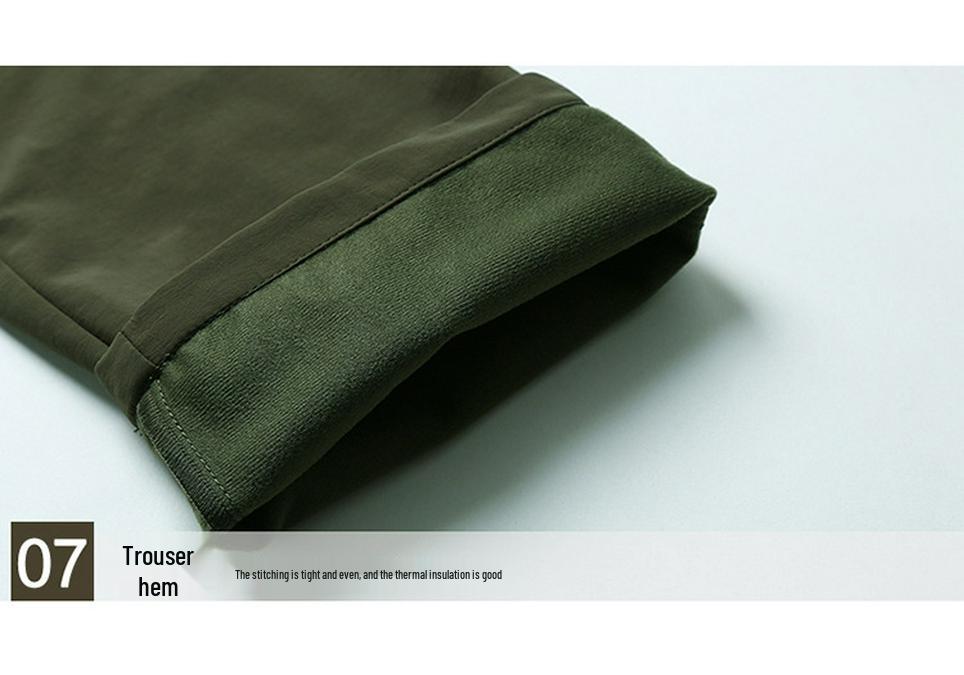 In Stock Men's Quick-Dry Winter Outdoor Multi-Pocket Ski Pants, Plus Velvet Thick Straight-Leg Windproof Long Pants