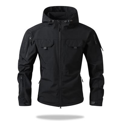 Jacke in Übergröße Herren Herbst und Winter Sport Outdoor Arbeitskleidung Kapuzenjacke Softshell Winddicht Bergstil Einsatzanzug