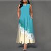 Women's clothing European and American style large size dress digital printing sleeveless versatile
