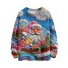 Women's Fashion Casual Long Sleeve Christmas Printed Round Neck Knitted Top