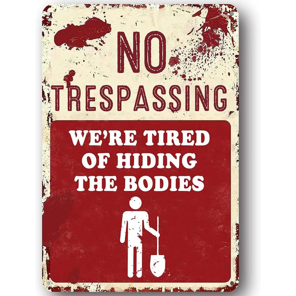 Retro No Trespassing Metal Poster Iron Decoration Perfect for Home Cafe Garage Club Bar Pubs