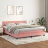 Box Spring Bed with Mattress Pink 160 x 200 cm Velvet