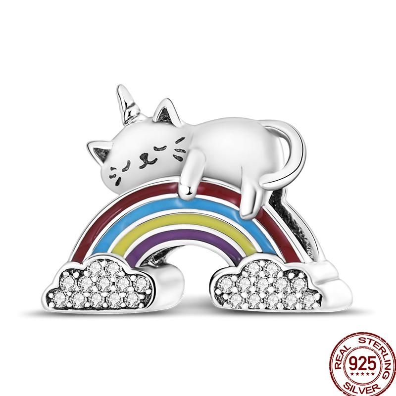 100% Copper Cute Pet Animal Owl Cute Puppy Pink Kitten Charm Beads Suitable For 3Mm Original Bracelet Diy