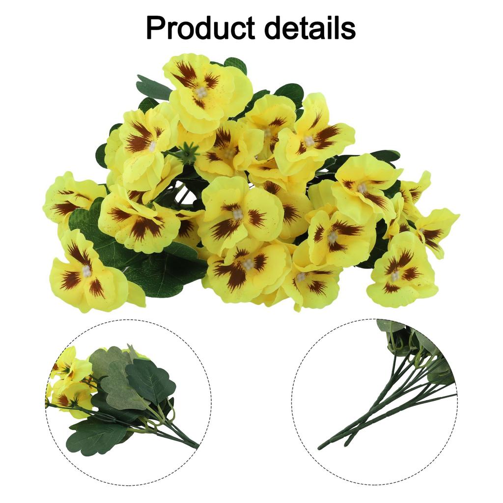 Artificial Pansies Indoor Outdoor Decor UV-Resistant Flowers Versatile Use