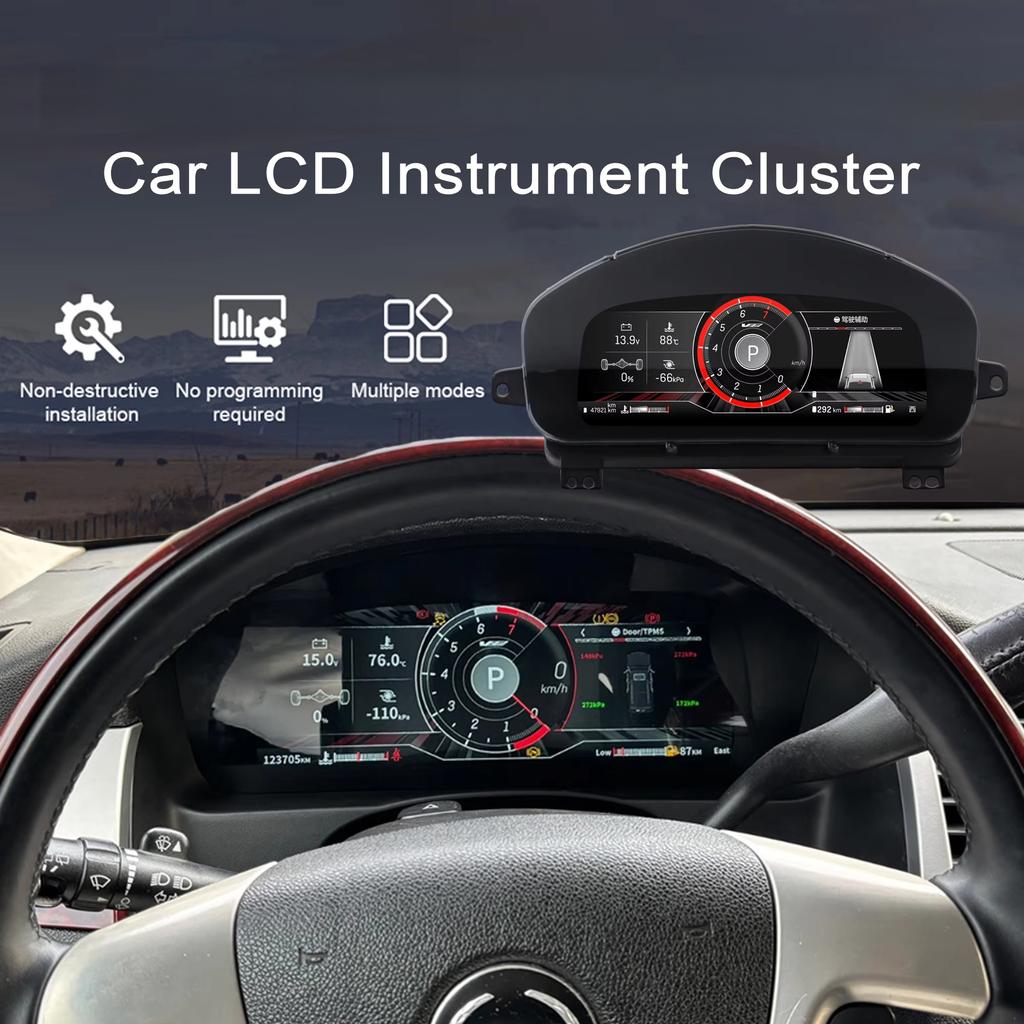 AAEK1 Digital Instrument Cluster For Cadillac Escalade SRX ATS ATS-L XTS CTS 2006-2019 CarPlay Speedometer Dashboard Gauge HD Virtual