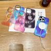 Luxury Watercolor Phone Case for iPhone 14 Plus Magnetic Cases Matte Marble Magnetic Transparent Cover for iPhone 13  14 Pro Max