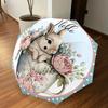 1PC Rabbit Teacup Umbrella-8-Rib Reinforced, Automatic Open, Lightweight & Durable, Cute Fashion Accessory for Outdoor, Beach, or Casual Use, Beach Um