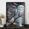Owl Diamond Art Piece Set, Moonlight 5D Diamond Painting DIY Rhinestone Gem Cross Stitch Craft and Artwork Decoration Home Wall Mural