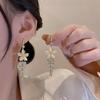 Boucle D’oreille Femmes Light Luxury Retro French Flower Earrings For Women Rhinestone Long Tassel Earring Girls Party Jewelry