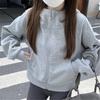 Hooded sweater jacket women's autumn and winter lazy season, casual short top