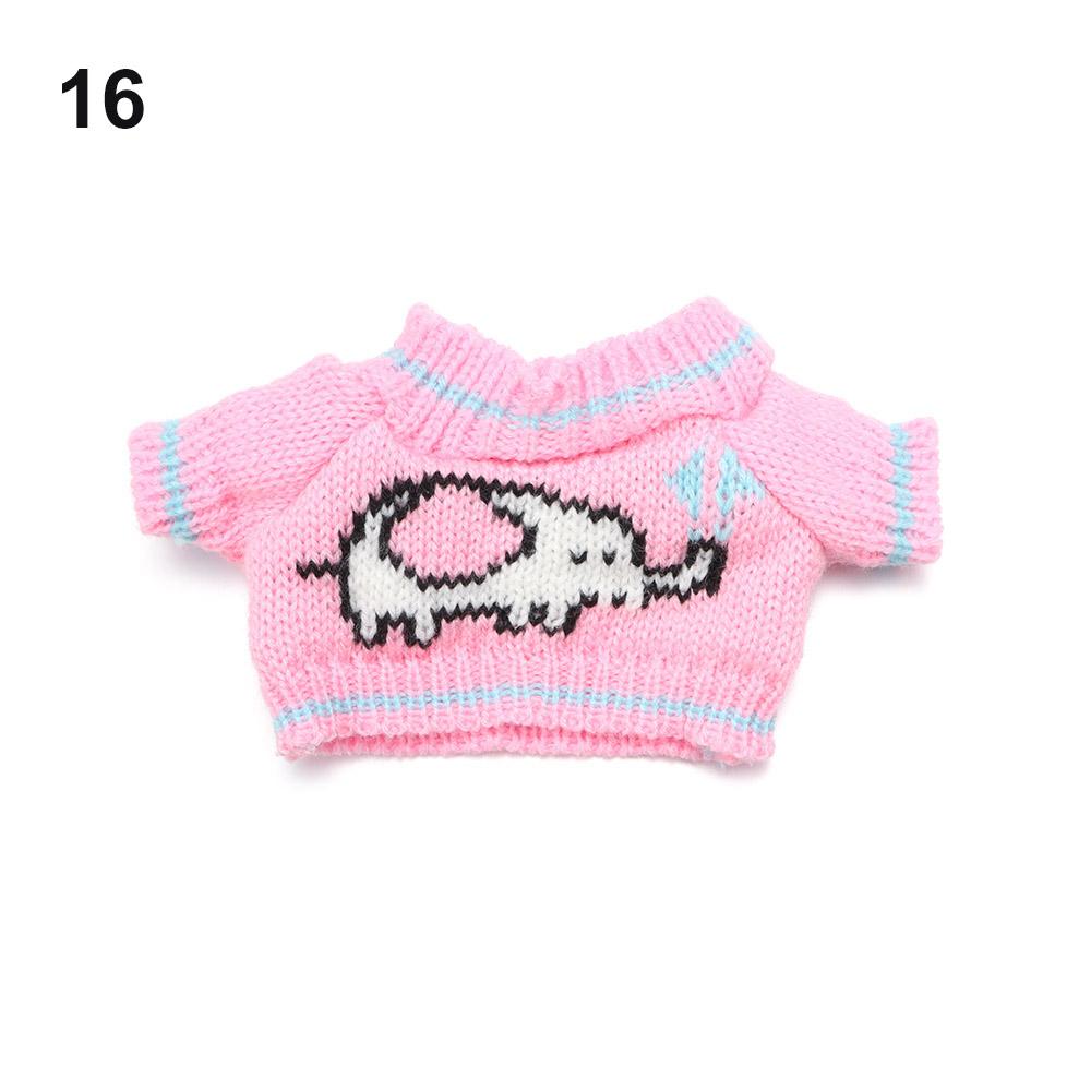 Plush Toy Clothes 30CM Doll Tops Knitted Sweater Hoodie Overalls For Bear Kawaii Mini Yellow Duck Clothes Accessories Kids Toys