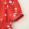 Women's summer new French sweet design slim bubble sleeve floral dress