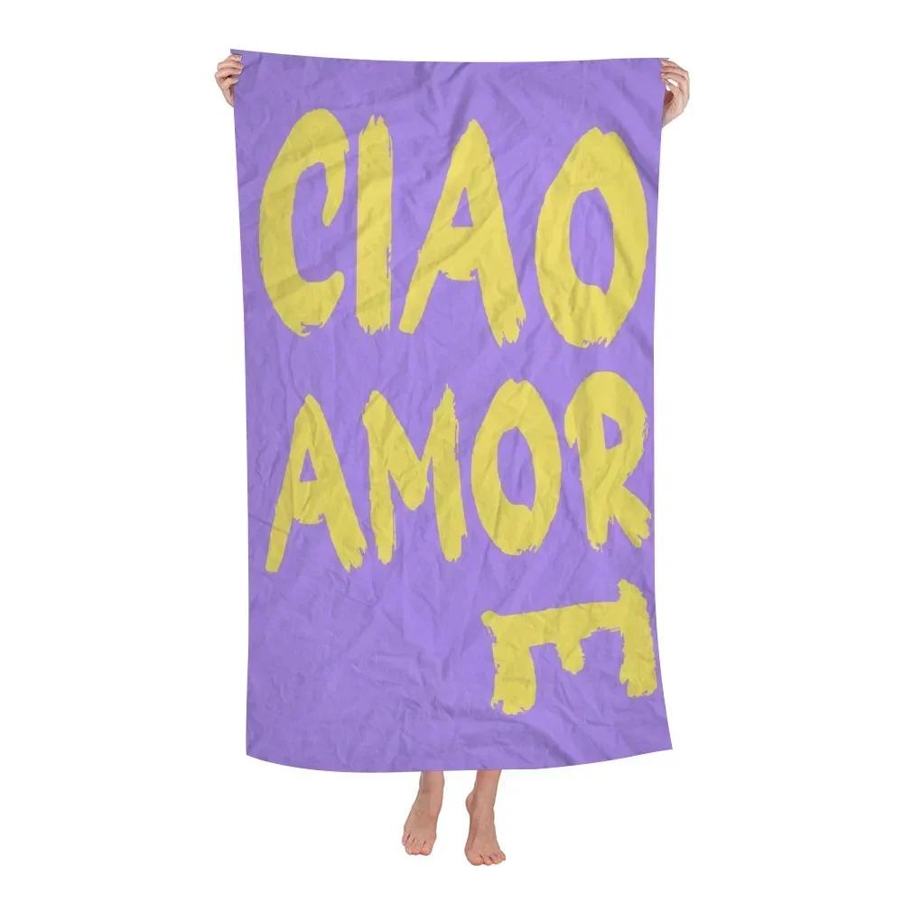 Minimalism Decor Ciao Amore With Love Cartoon Beach Towel Cute Kawaii Room Decor Bath Girls Children Hand Towels For Bathroom