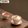150ml Crystal Glaze Flower And Bird Gaiwan Creative Tea Tureen Tea Bowl With Lid Kit Tea Brewing Cover Bowl For Tea Decoration
