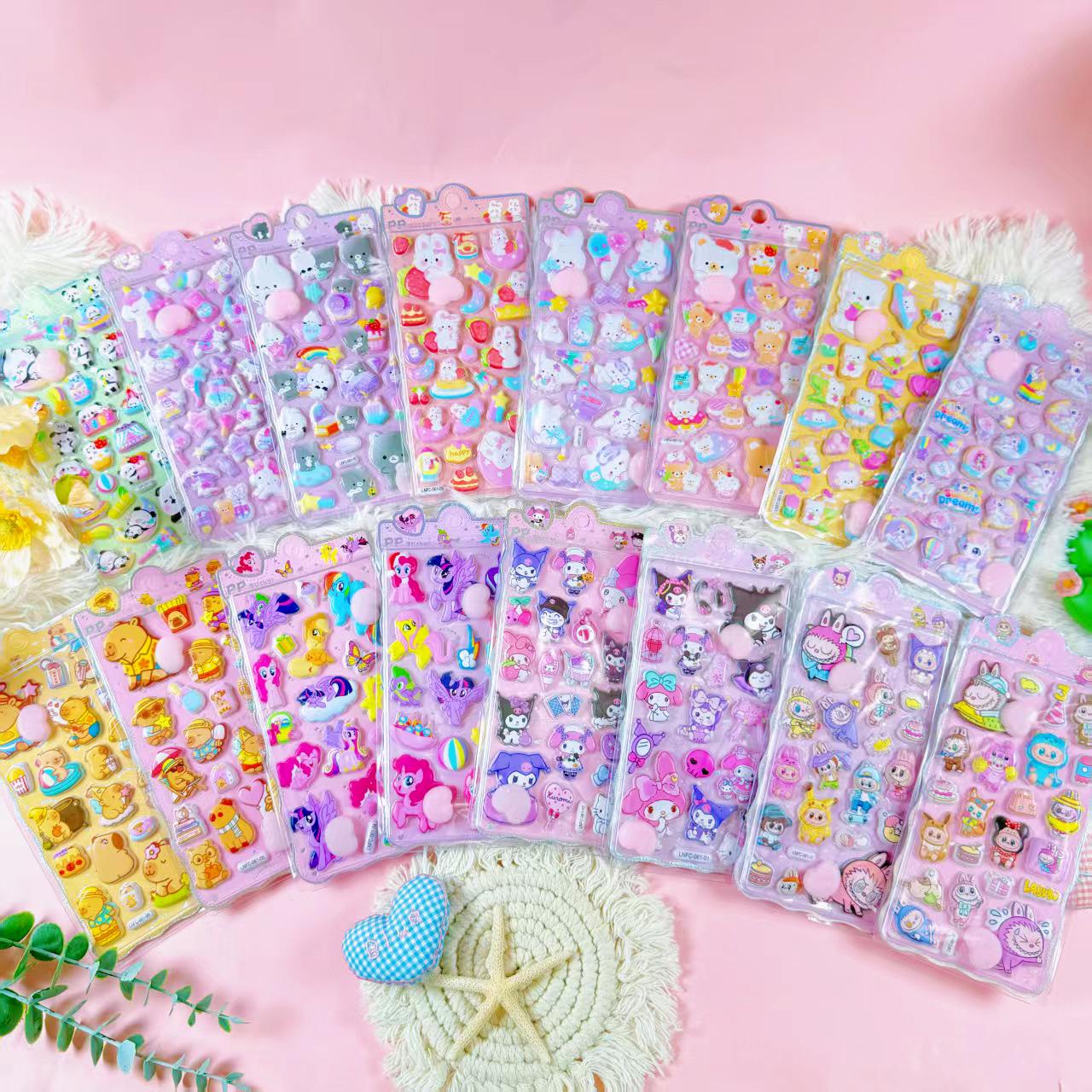 Cute 3D Cartoon Girls Stickers - Fun Decompression Toy & Phone Case Decor