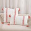 Cotton Yarn Jacquard Tufted Tassel Throw Pillow Cover Office Waist Cushion Home Sofa Bedside Cushion