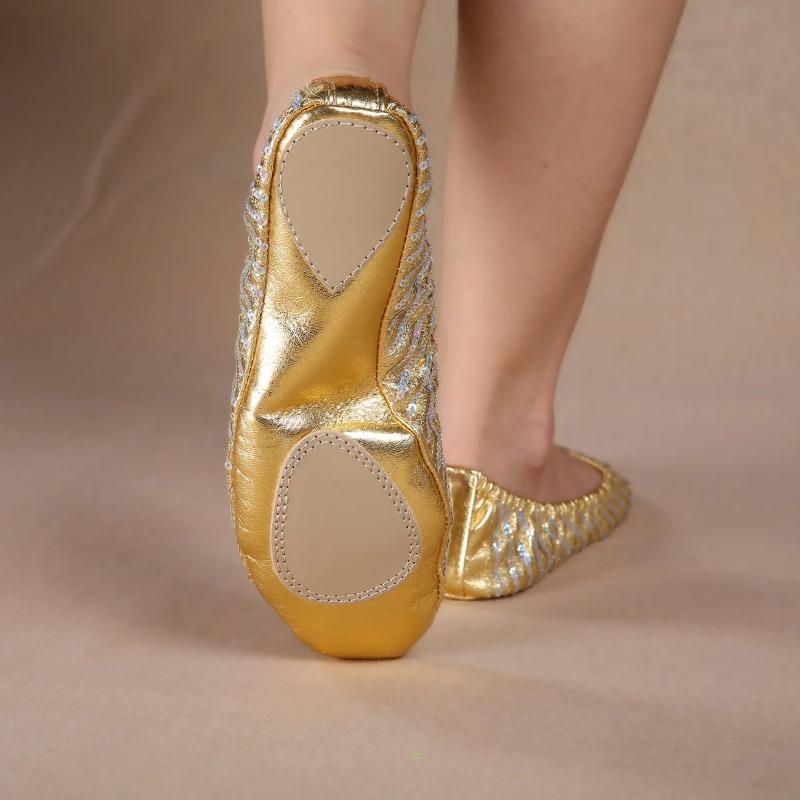 Professionelle Gold Silber Training Körperformung Yoga Hausschuhe Schuhe Bauch Ballett Tanzschuhe Kinder Erwachsene Mädchen Frauen