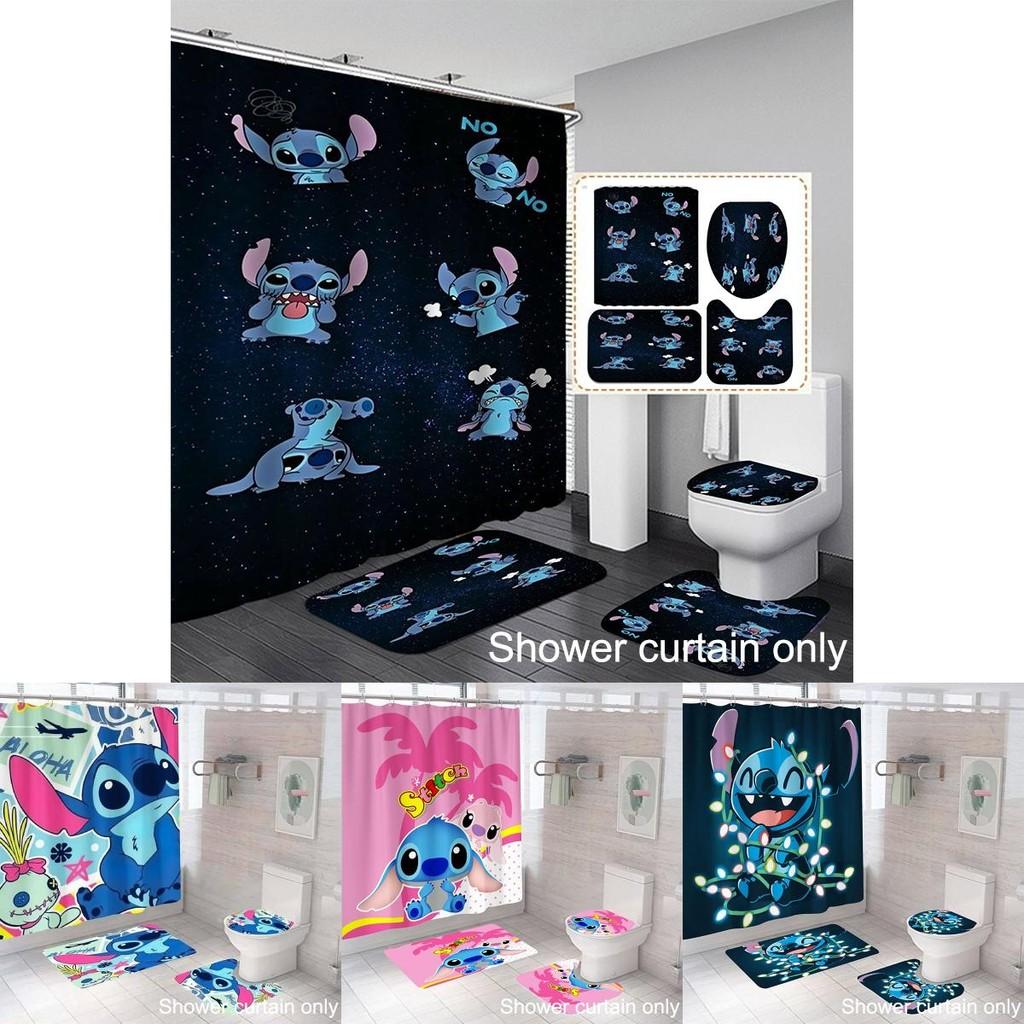 Lilo Stitch Duschvorhang Wasserdicht Schimmelresistent Und Niedlich Heimdekoration