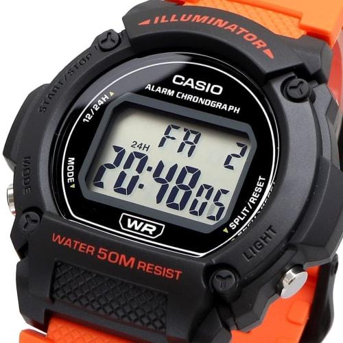 Casio Standard Digital Wristwatch W-219H-4AV Men's Orange Overseas Model