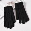 Touch Screen Warm Gloves Thicken All Finger Gloves Daily Knitted Mittens  for Autumn Winter