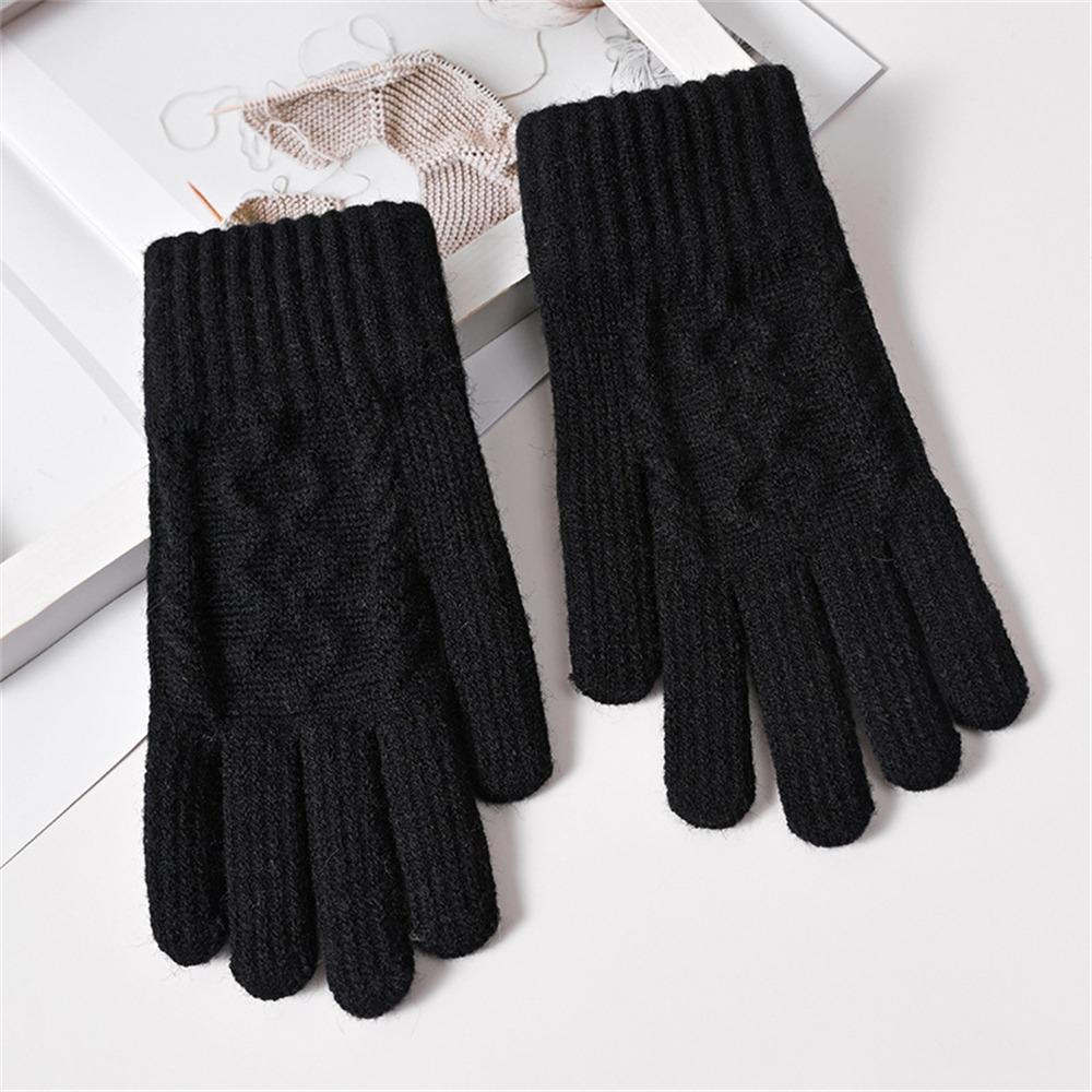 Touch Screen Warm Gloves Thicken All Finger Gloves Daily Knitted Mittens  for Autumn Winter