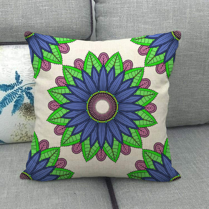 Nordic Bohemian Floral Pattern Digital Printing Short Plush Pillow Covers For Car Sofa Office Cushion Cover Home Goods