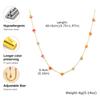 Bohemian Colored Natural Stone Necklace for Women,Gold Plated Stainless Steel O-Chain Necklaces,Fashion Waterproof Jewelry Gifts
