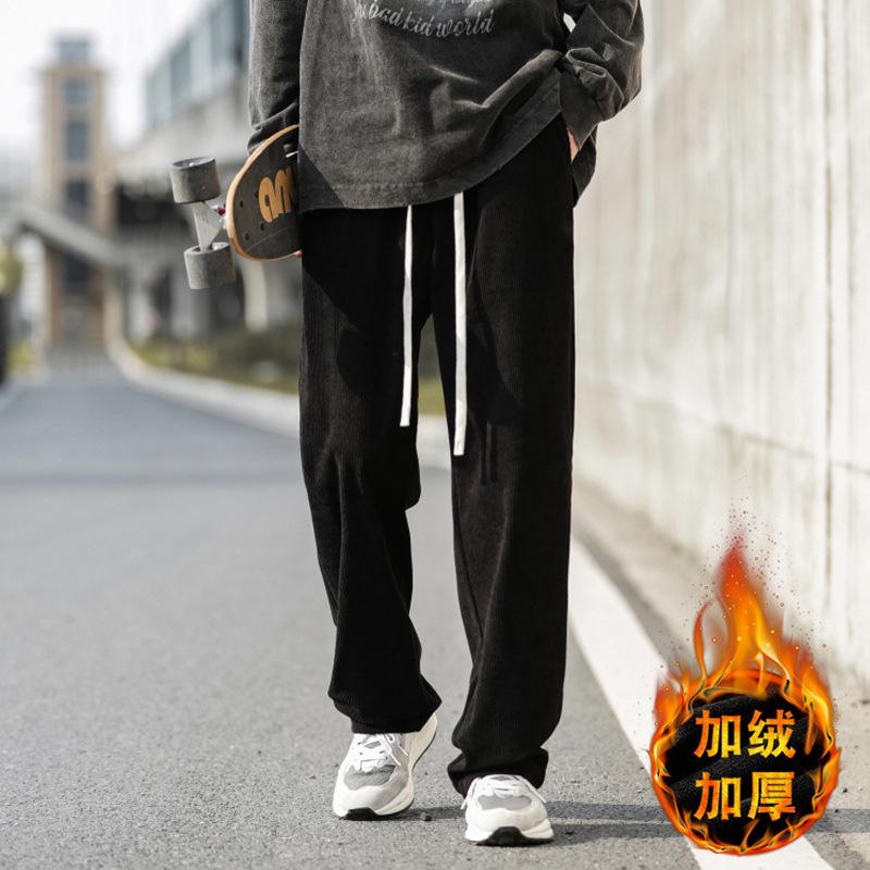 Pants Men's Spring and Autumn New Men's Corduroy Pants Casual Pants Loose Straight Floor Mopping Pants Long Pants Big Goods Main Push