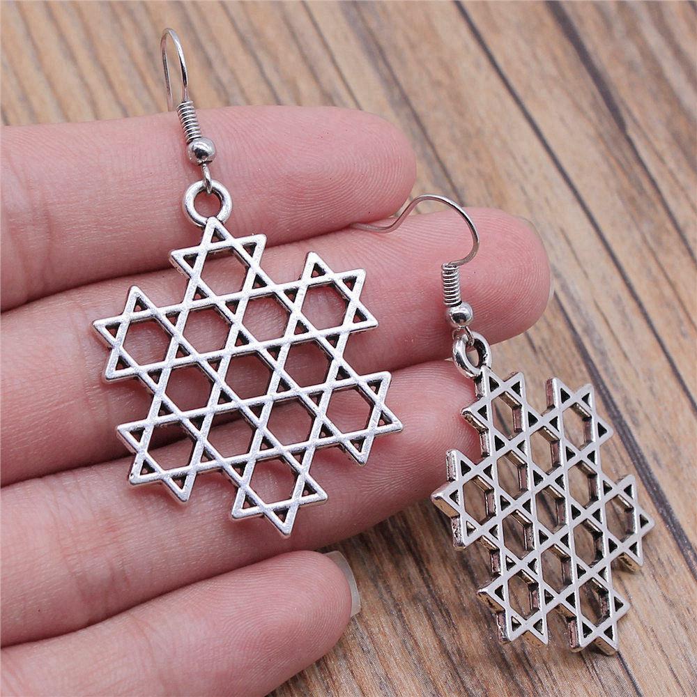 Drop & Dangle Earring Celtic Hexagram Kids' Jewelry MaterialsEarring Size 18x19mm QE006