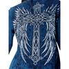 BeatStreet Y2k Long Sleeve Tops for Women Grunge Aesthetic Baggy Tees Shirt 2000s Vintage Rhinestone Graphic Print Tops Emo Clothes
