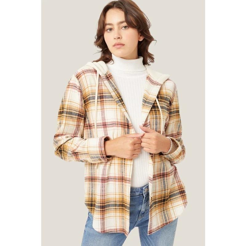 Women's Autumn and Winter Hoodie Breasted Casual Shirt Top