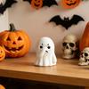 Ghost Ornament, Compact Resin Decorative Figurine, Nose-Covering Ghost Shape Halloween Figure, Naughty Ghost Tabletop Party Decoration