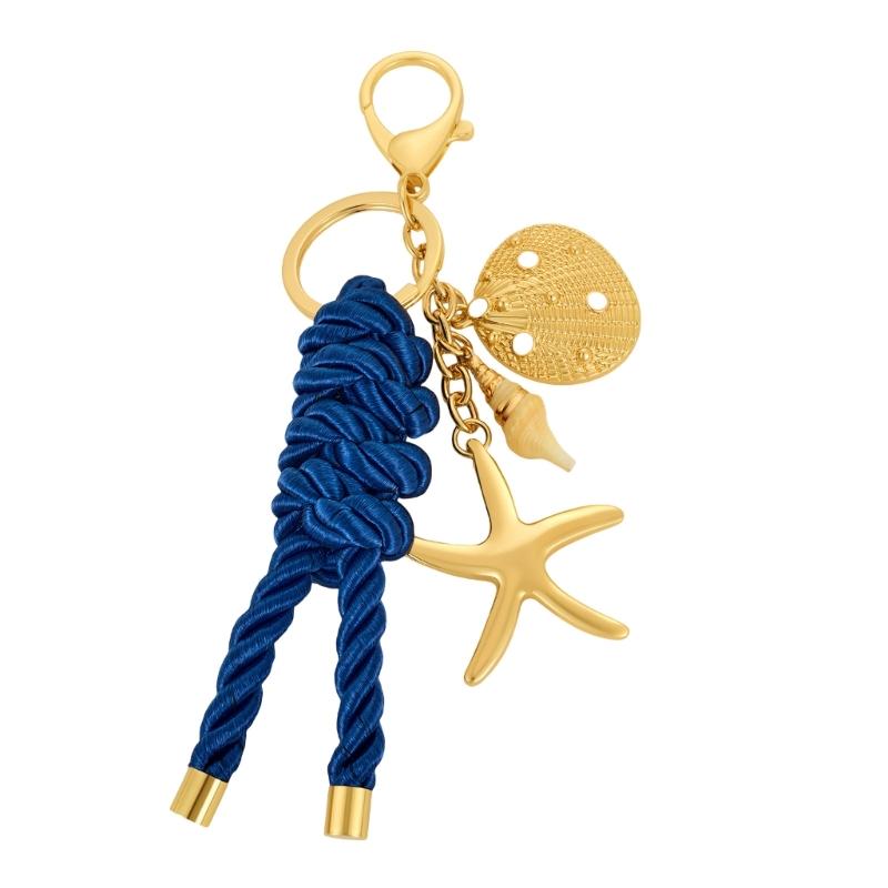 

Stylish Nylon Cord Knot Pendant with Metallic Sea Star Decoration For Purse Keys Gift Handmade Phone Charm 1