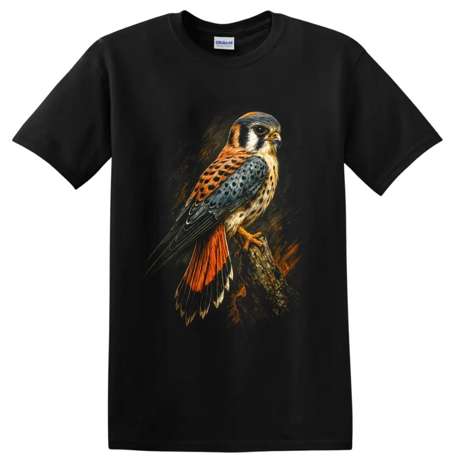 American Kestrel Falcon T Shirt Wildlife Bird Art Nature Lover Graphic Tee Gift