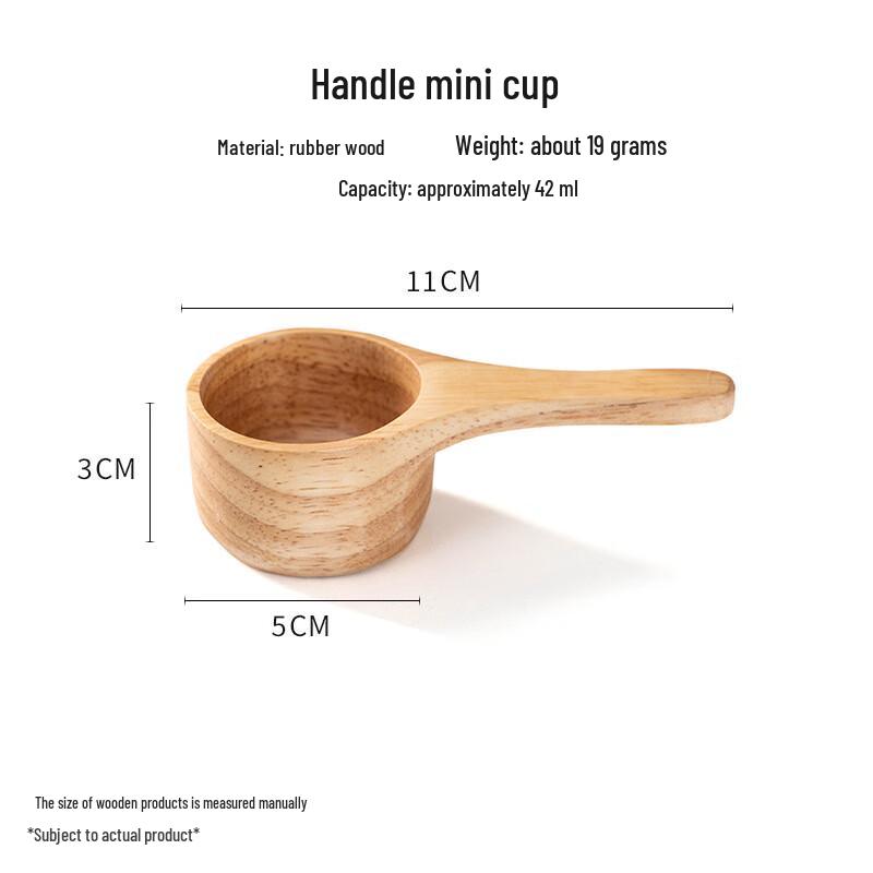 ZISIZ Wooden Mini Handle Cup & Salad Bowl Set