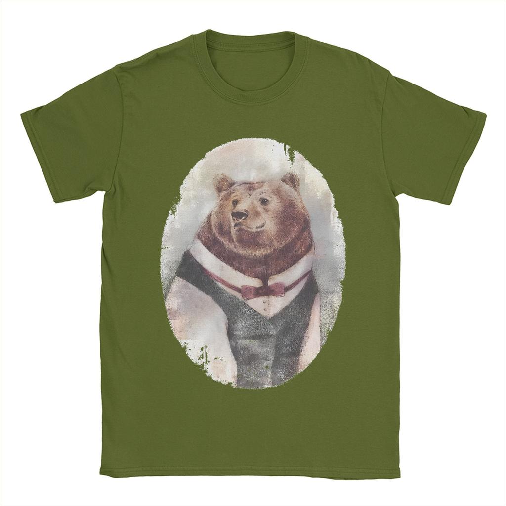 Herren Damen Gentleman B-Bär T-Shirt Baumwolle Bedrucktes T-Shirt Cartoon Top Kleidung