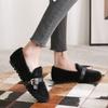 Fashion Mink Fur Moccasins Femme Bow-knot Belt Buckle Fleeces Flats Woman Winter Shoes Women Sneakers Warm Plush Loafers Big Size 34-43