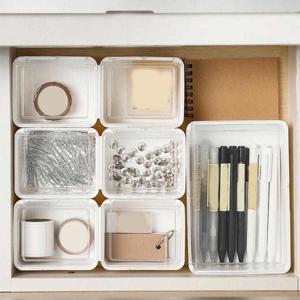 Dust-proof Double-Open Storage Box Flip Cover Small Item Tidy Container  Stationery
