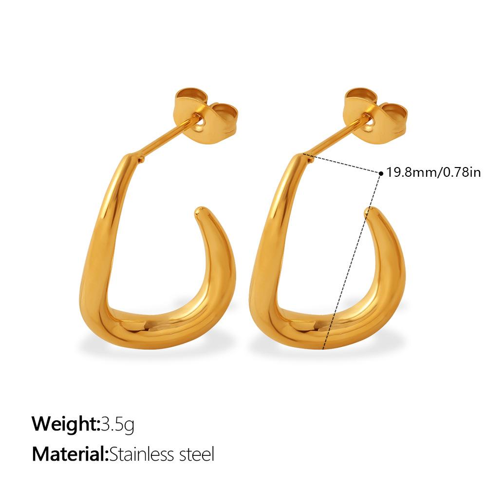 European and American Shiny Smooth Arc Earrings Simple Commuting Three-dimensional Shiny Texture Daily Earrings