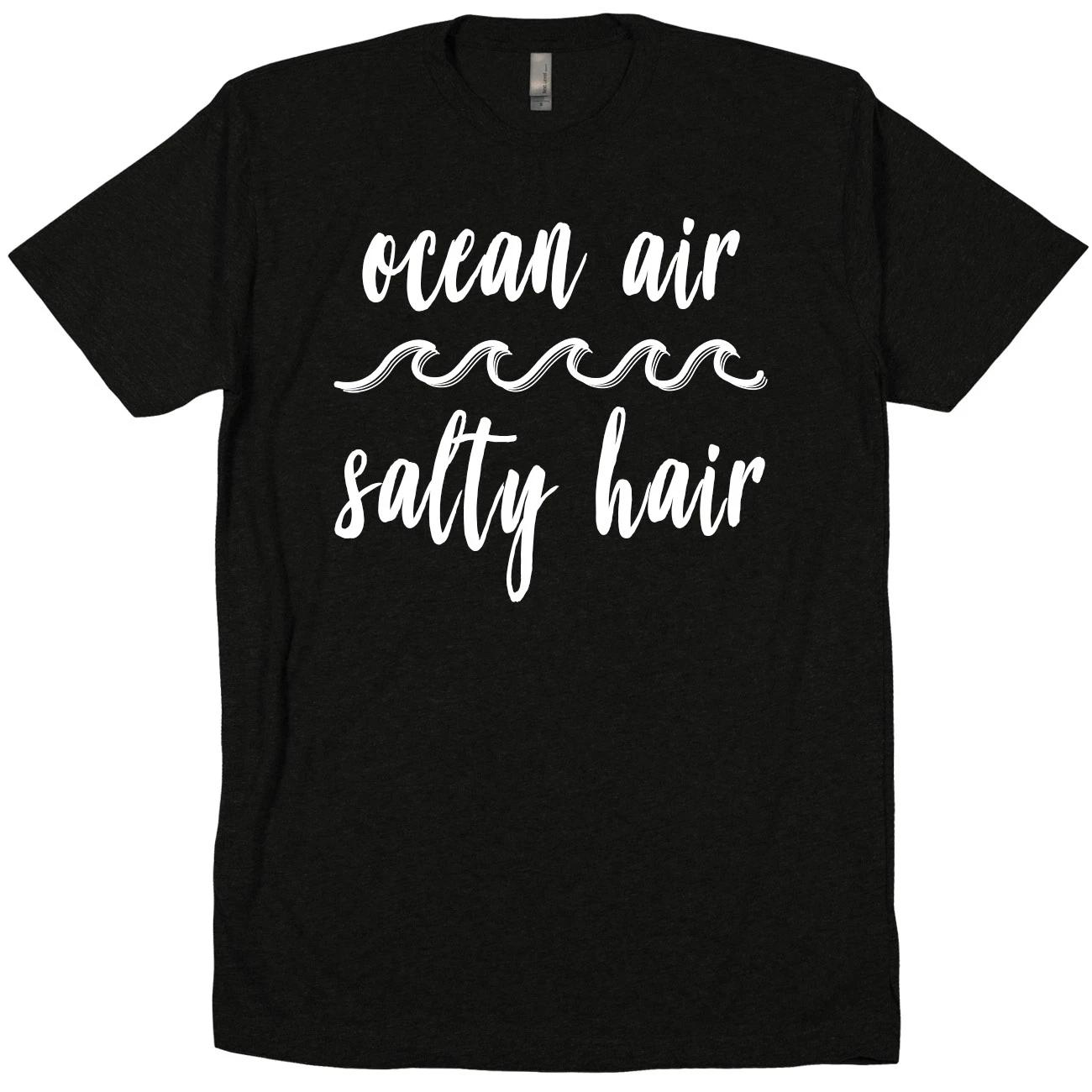 Ocean Air Salty Hair T Shirt Beach Please Boat Hair Don t Care Toes In Sand Tee XL