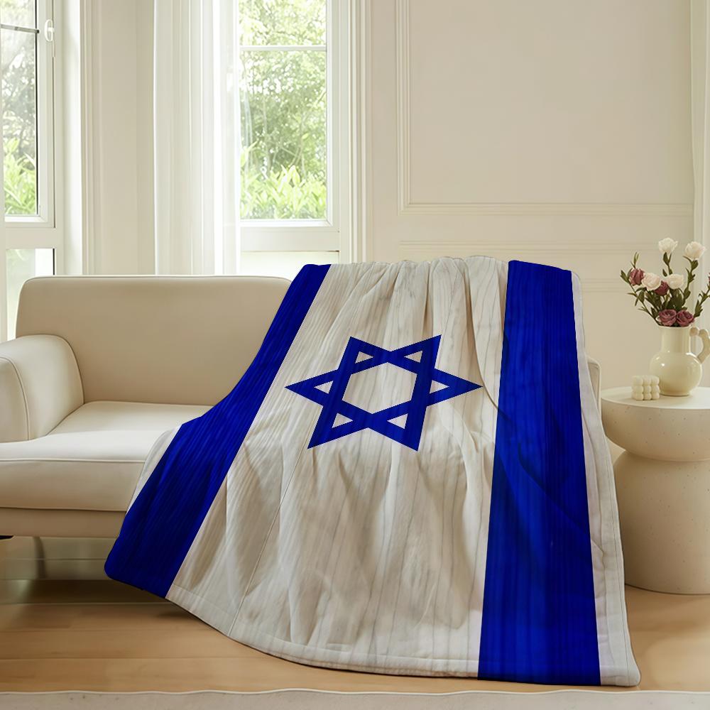 Nation flag I Israel Blanket For Sofa Office Bed Plane Travel Sleep Read Relax Camping Soft And Warm