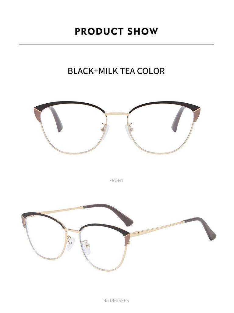 Trendy Cat-Eye Glasses for Women with Anti-Blue Light and Anti-Radiation Prescription Lenses