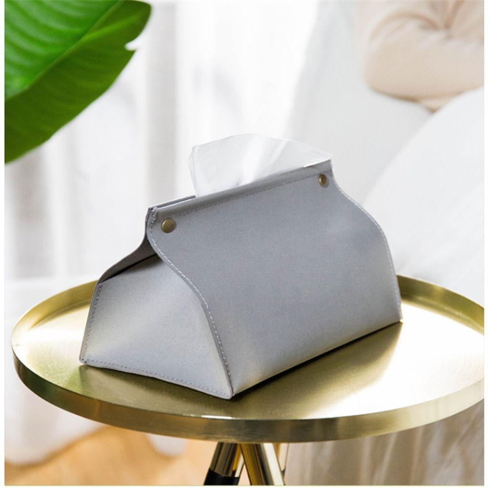 Home Bathroom Desktop PU Leather Paper Towel Dispenser Wipes Storage Case Tissue Holder Napkin Box